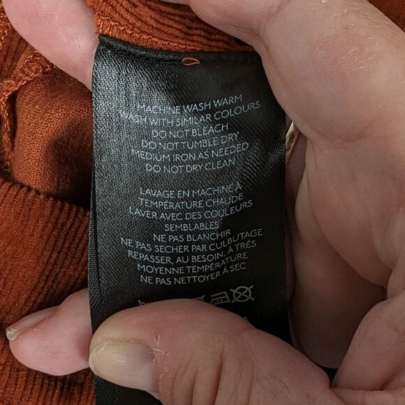 BDG Urban Outfitters‎ Edie Corduroy Short Sleeve Pleated Mini Dress Side Large - Picture 10 of 10